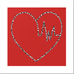 Cheetah Print Pattern Heartbeat Heart Posters and Art